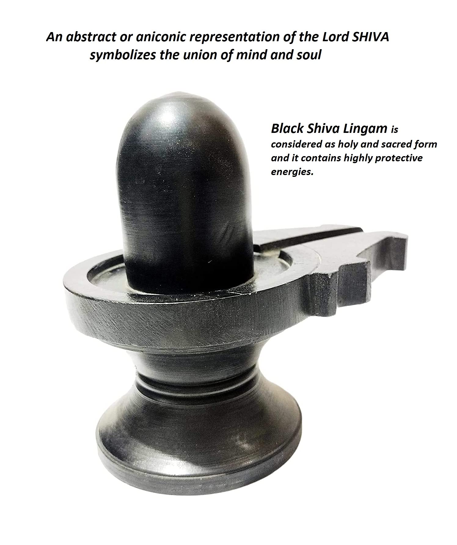 Athizay Stone Shivling  6 Cm  Black  Compact Idol For Pooja, Car Dashboard, Gifting